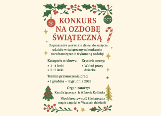 Konkurs na ozdobę świąteczną!