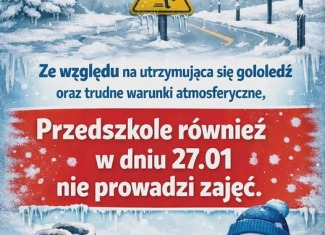 W dniu 27.01.2026 - Przedszkole bez zajęć dydaktycznych